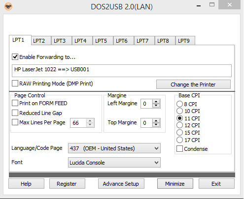 DOS2USB provide DOS Printing Support